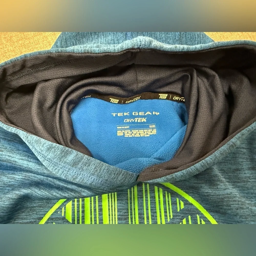 Tek Gear Blue Hoodie with Green Circle Design 0089 - Picture 3 of 5